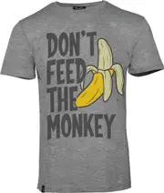 Rusty Stitches Don't Feed The Monkey T-Shirt, grey, Size S for Men