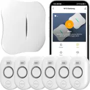 Wifi Water Leak Detector for Home with App Notification, 1 Gateway + 6 WD61 Sens