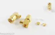 100x SMA Male Plug Right Angle Solder Semi-Rigid RG402 0.141" Cable RF Connector
