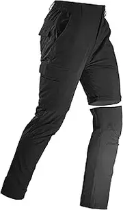 [KELOIFUT] Men's Convertible Hiking Pants Zip Off Quick Dry Lightweight Safari Travel Camping Fishing Cargo Outdoor Pants