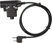 PTT Adapter Push to Talk Button Walkie Talkie Headset Connector Cable, U94 PTT System Adapter 2 Pin for Alan