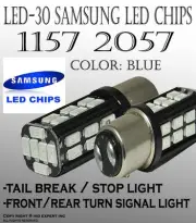 x2 Samsung BAY15D 30 LED SMD Blue Replace Tail Brake Car halogen Light Bulb D48 (for: Volkswagen)