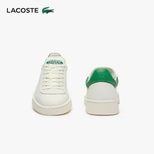 【LACOSTE】男鞋-Baseshot 優質皮革運動休閒鞋(白/綠色)