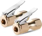 Heavy Duty Brass Air Chuck, Closed Flow Straight Tire Chuck With Lock-o