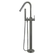 Round Freestanding Bath Spout &amp; Hand Shower, Shadow