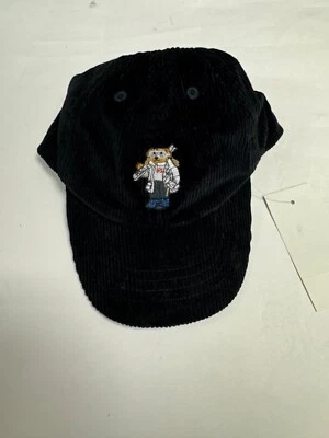 NEW Ralph Lauren Toddler Adjustable Bear Logo Classic Cap Hat Corduroy Black 4T