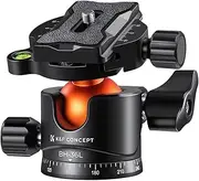 K&F Concept Tripod Ball Head 36mm Metal 360 Degree Rotating Panoramic with 1/4 inch Quick Release Plate Bubble Level for Monopod Camera Camcorder Load Capacity up to 35.2 lbs/16KG