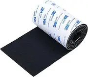 Jayen 5x40 inch Self Adhesive Felt Pads Tape for Hardwood Floors, Anti-Scratch Heavy Duty Cuttable Floor Protectors, Black, Rectangular, 5 count