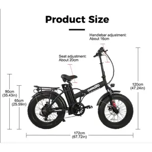 最優質的電動自行車 20 英寸 48V 500W 750W 1000W 鋁合金車架日本折疊胖胎電動自行車