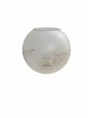 Vintage Frosted & Floral Etched Glass Oil Lamp Globe Style Shade Maitresse Boule