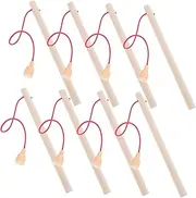 Yardwe 8pcs Wooden Fishing Rods Preschool Toy Learning Game Sensory and Girls Fishing Game Kindergarten Toys Activity