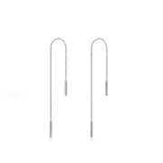 Solid 925 Sterling Silver Chain Drop Earrings