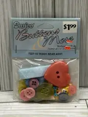 Vintage Darice Button Kit Teddy Bear Assortment Embellishments New