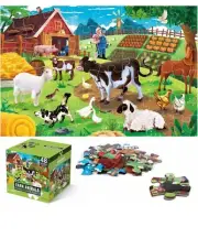 Animals In The Barn Floor Puzzle 48 Jumbo Pieces 88096 New In Box