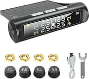 Tyre Pressure Monitoring System, Solar Wireless TPMS + 4 External Sensors, Real-time Detection, Auto Security Alarm