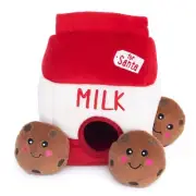 ZippyPaws Burrow Christmas Dog Toy - Plush Squeaky Holiday Dog Gifts for Small &