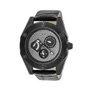 NEW Morphic 4605 Mens M46 Series Day/Date Grey Dial Black Strap Black Case Watch