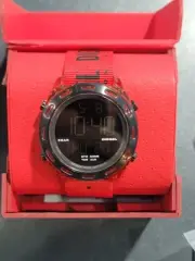 DIESEL CRUSHER Wristwatch Red Fabric Strap Digital Chrono Timer Alarm DZ1916