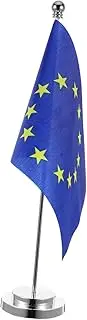WEKADRIN Elegant Eu Table Flag Stand Desk Base Flag for Party Mini National Flag for Office Dec