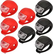 Silicone Pram Light, Pack of 8 Children's Scooter Light, Multi-Purpose Waterproof LED Warning Light, Scooter Light, Pram Light with Bright LED & 3 Light Functions for Pushchairs, Outdoor Runners
