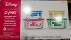 Disney Minnie Mouse Pyrex 8 Piece Glass Food Storage Bowls with Lids Set NEW
