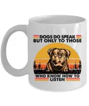 Funny Dogue de Bordeaux Dog Do Speak Coffee Mug 11oz Retro Cup Gift Dogs Lover