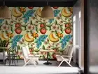 3D Cantaloupe Apple Floral Self-adhesive Removeable Wallpaper Wall Mural