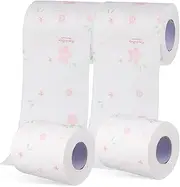 4Rolls Floral Toilet Paper of Soft Highly Absorbent Bathroom Tissue for Home and Office Safe for Septic Systems Easy Separation for Convenient Use