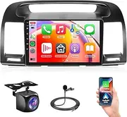 2G+64G Carplay for Toyota Camry 2000-2006, Rimoody Android 13 Car Radio Car Stereo 9 Inch Touch Screen Android Auto GPS Navigation WiFi Bluetooth FM/RDS EQ+ AHD Backup Camera
