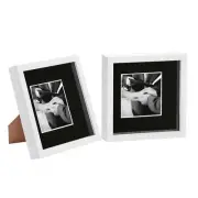 2x 8 x 8 3D Box Frame Photo Picture Deep Display Shadow 4 x 4 Mount White/Black