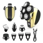 5 in 1 Men Electric Shaver 6 Head Razor Bald Beard Nose Hair Skull Trimmer
