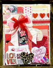 125 Piece Valentine’s Themed Vintage and New Pages Junk Journal/Scrapbooking Kit