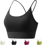 [WWPriseup] Sport Bras High Elasticity U Neck Spaghetti Straps Women Sports Bra Halter Running Bras for Gym Yoga Running Sports,M,Black