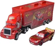 [Hannaier] Movie Cars Toys Lightning McQueen Mack Hauler Truck & Racer Speed Racers Metal Toy Car (Trucks, Racing Cars) (red (Color))