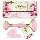 Jade Stone Roller-Rose Quartz Roller N Gua Sha Beauty Set Guasha Massager Tool
