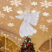 Tree Toppers Christmas Decorations,2-In-1 Angel Tree Topper - Silver