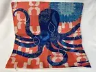 Octopus Ocean Beach Nautical Coastal Marine Life Throw Pillow Cover Home Decor