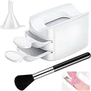 Dip Powder Tray - Dip Powder Recycling Case Tray with Brush | Glitter Saver Container Holder, Women Hand Tools, Nail Tech Must Haves for Hand Care