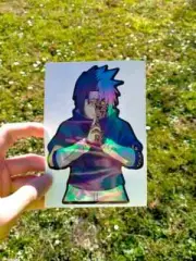 Sasuke Uchiha Curse Mark Holographic Anime Car Decal Sticker Waterproof Naruto