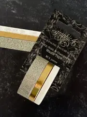 Graphic 45 Staples Glitter & Gloss Washi Tape Set-Ivory, Gold & Champagne