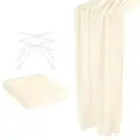 10Ft Chiffon Table Runner 28 x 120 Inch Rustic Gauze Tablecloth Beige White