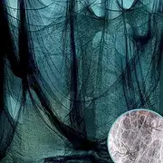 Letscheer Halloween Creepy Cloth Black 360 x 79 Inches Spooky Halloween Decorations Cheesecloth with Spider Web Party Supplies Décor for Haunted House, Garden, Patio, Indoor Wall Hanger Windows