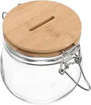 Generic Glass Coin Jar with Airtight Lid Transparent Money Saving Container for Adults Effortless Savings Retrieval Capacity for Cash and Coins Stylish Storage