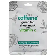 mCaffeine Green Tea Sheet Mask with Vitamin C For Unisex 0.7 oz Mask