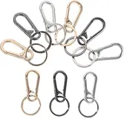 Outanaya 9PCS Zinc Alloy Carabiner Clips for Keys Lightweight Keychain Holder Durable Snap Hook Bag Clips for Climbing Hiking and Outdoor Activities Versatile Metal Keyring Organizer