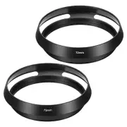 72mm Lens Hood, 2Pcs Standard Vented Matte Surface Inside Lens Hood, Black