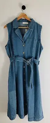 Gingham And Heels Denim Dress Size 20 Bnwt