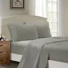 1000TC Ultra Soft King Single Size Bed Grey Flat & Fitted Sheet Set Fabric Fanta