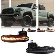 GSOWO LED Side Mirrors Sequential Dynamic Turn Signal Lights Indicator for Toyota Tacoma 2016-2023, RAV4 XA50 2019-2024, Highlander XU70 2020-2024, Car Accessories, 2 PCS, Smoked Lens