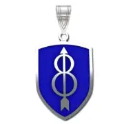 8th Infantry Division Sterling Silver Pendant with enamel